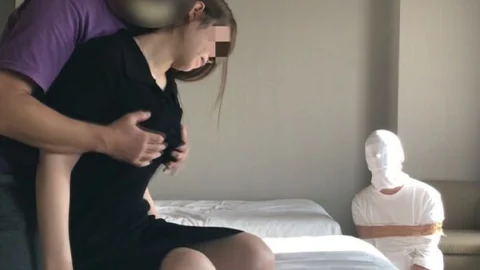 FC2-PPV-3165637 [Uncensored] I tied up my boyfriend who was in debt and got engaged to her in front of me. At the request of a financier I met at FC2, I was worried, but I fucked her in front of my husband.